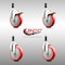 Service Caster 5 Inch 316SS Red Poly Swivel 3/4 Inch Expanding Stem Caster Lock Brake, 2PK SS316TTLEX20S514-PPUB-RED-2-S-2-34 - alternate 2